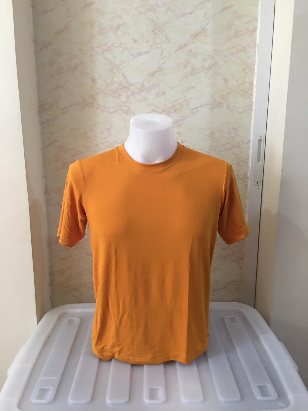Plain T-Shirt Cotton Spandex Mustard