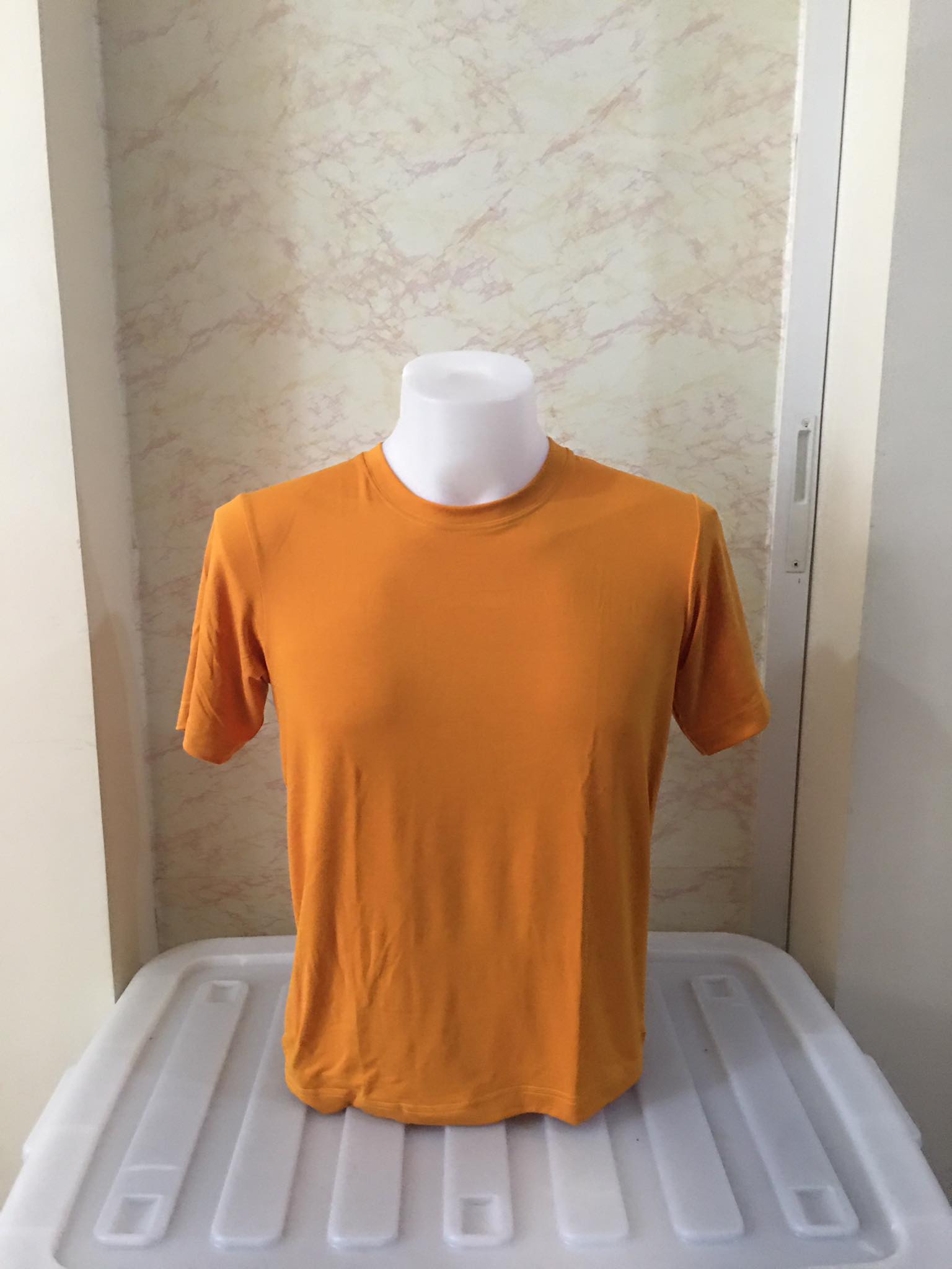Plain T-Shirt Cotton Spandex Mustard