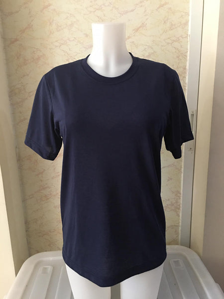 Plain T-Shirt Cotton Jersey Navy Blue