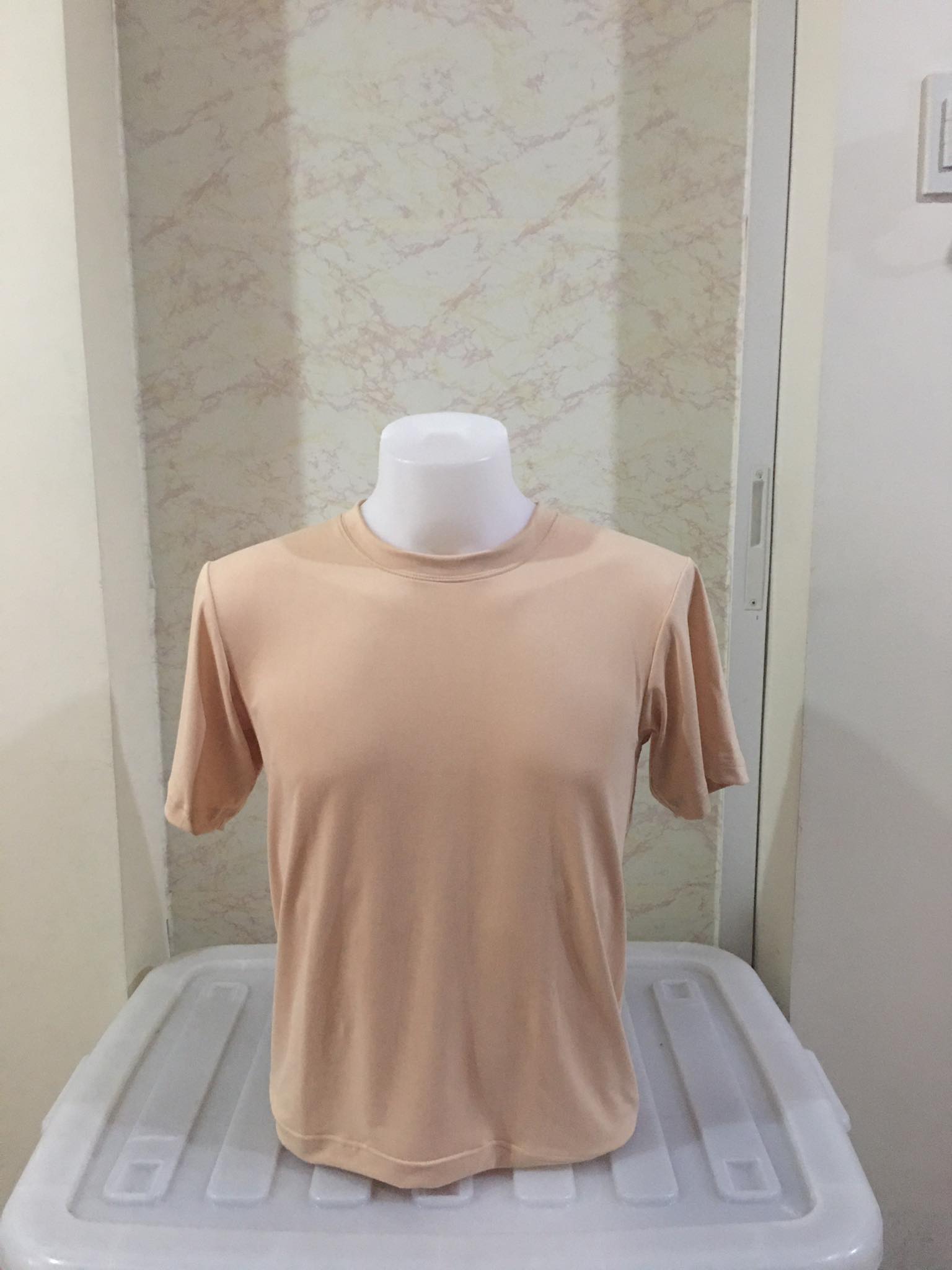 Plain T-Shirt Cotton Spandex Peach