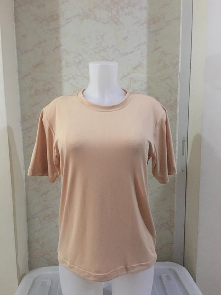 Plain T-Shirt Cotton Spandex Peach