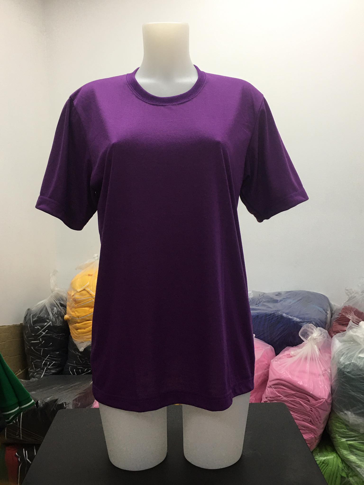 Plain T-Shirt Cotton Jersey Purple