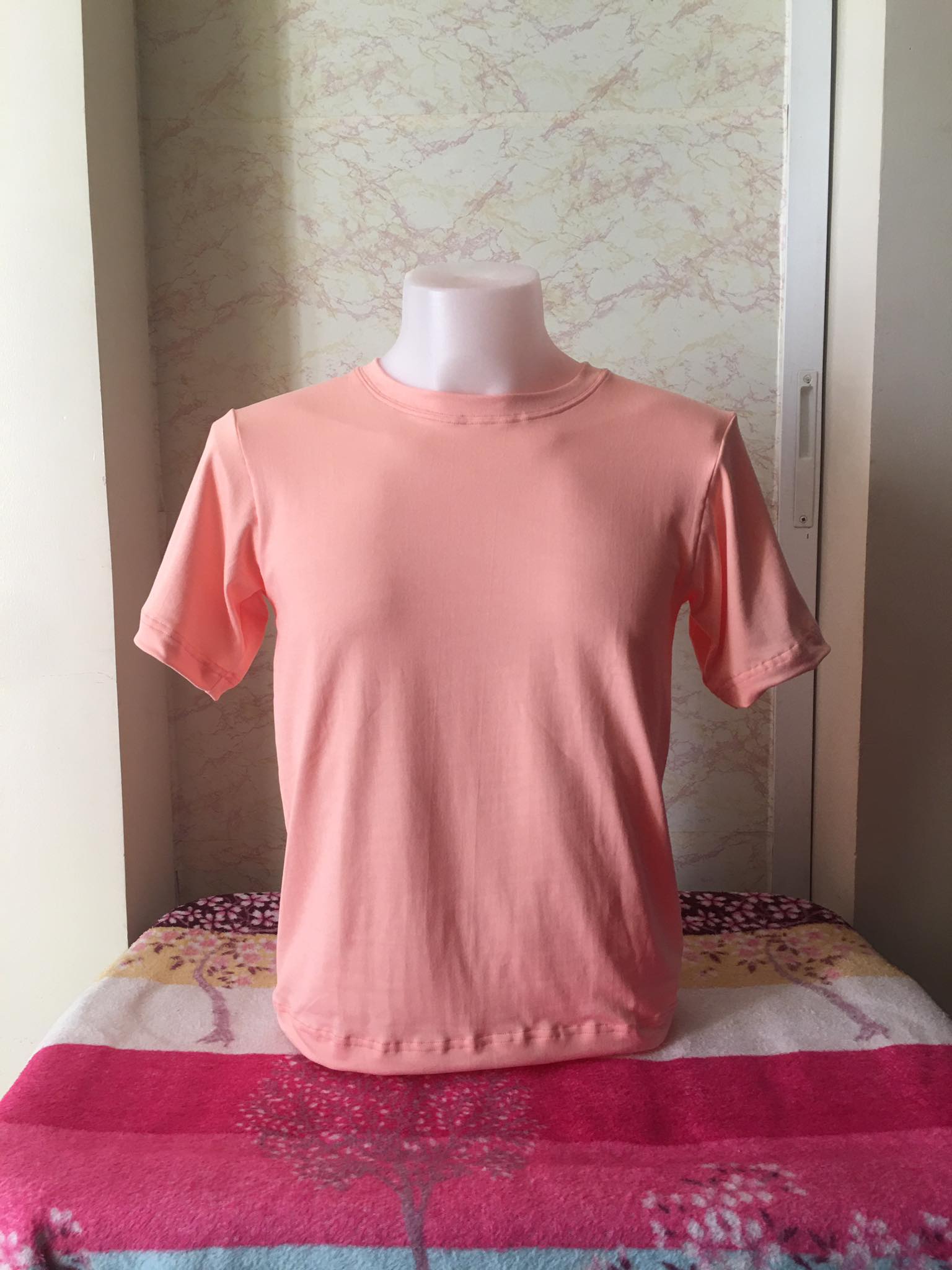 Plain T-Shirt Cotton Spandex Coral