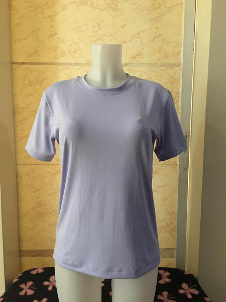 Plain T-Shirt Cotton Spandex Lavender
