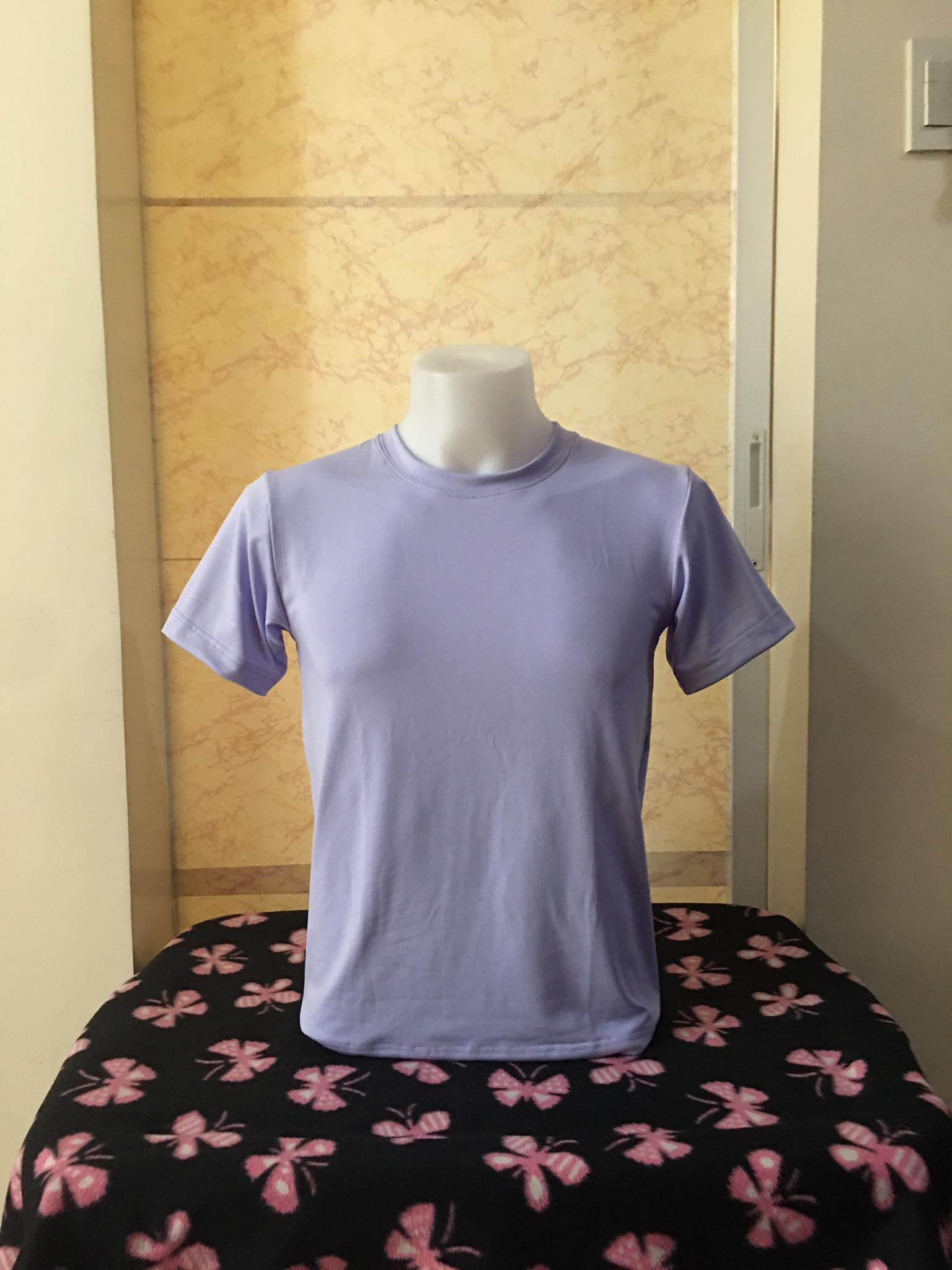 Plain T-Shirt Cotton Spandex Lavender
