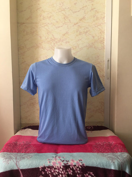 Plain T-Shirt Cotton Jersey Sky Blue