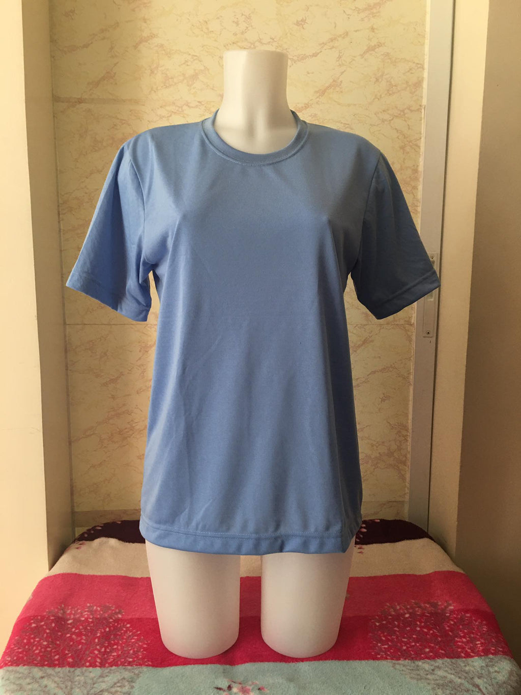 Plain T-Shirt Cotton Jersey Sky Blue