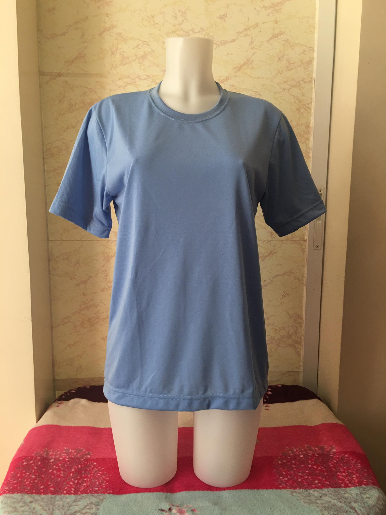 Plain T-Shirt Cotton Jersey Sky Blue