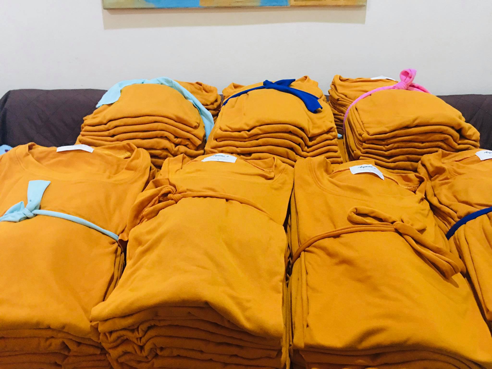 Plain T-Shirt Cotton Spandex Mustard